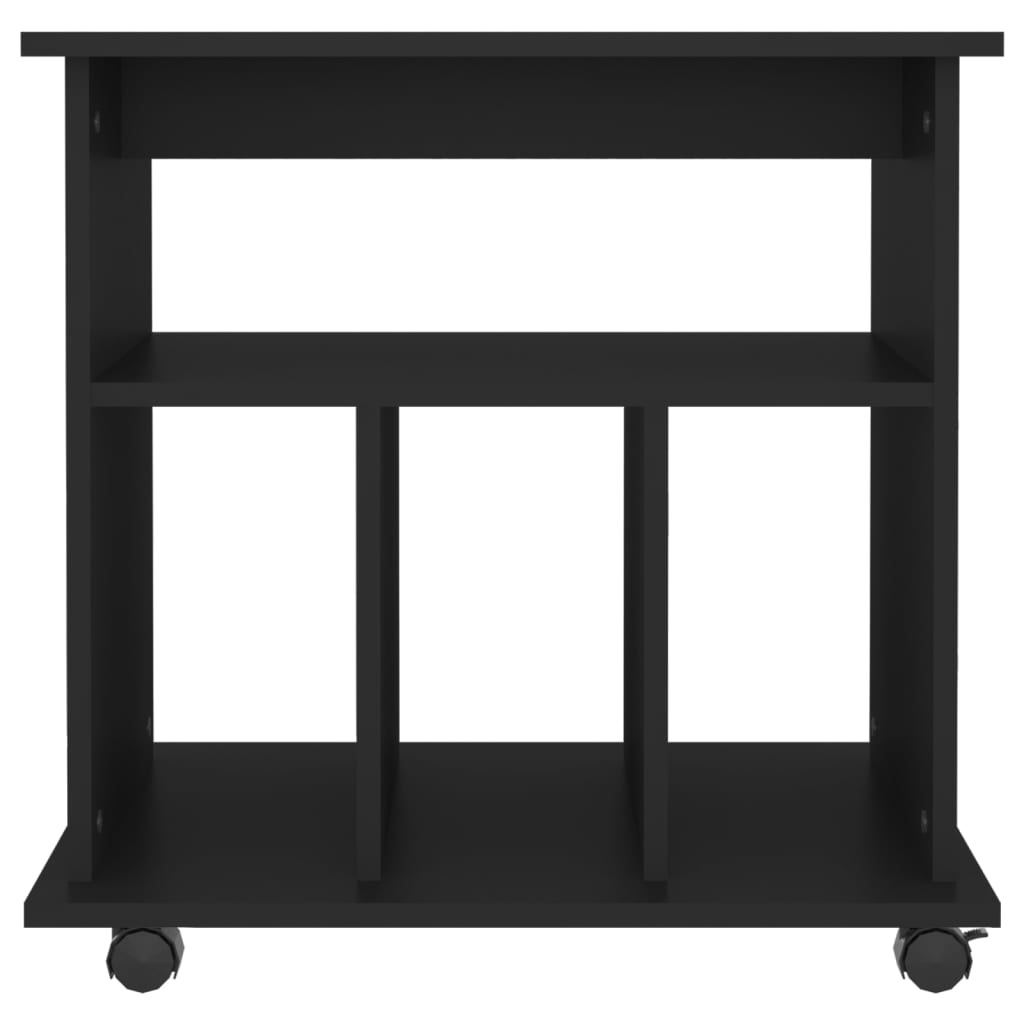 Rolling Cabinet Black 60x45x60 cm Engineered Wood